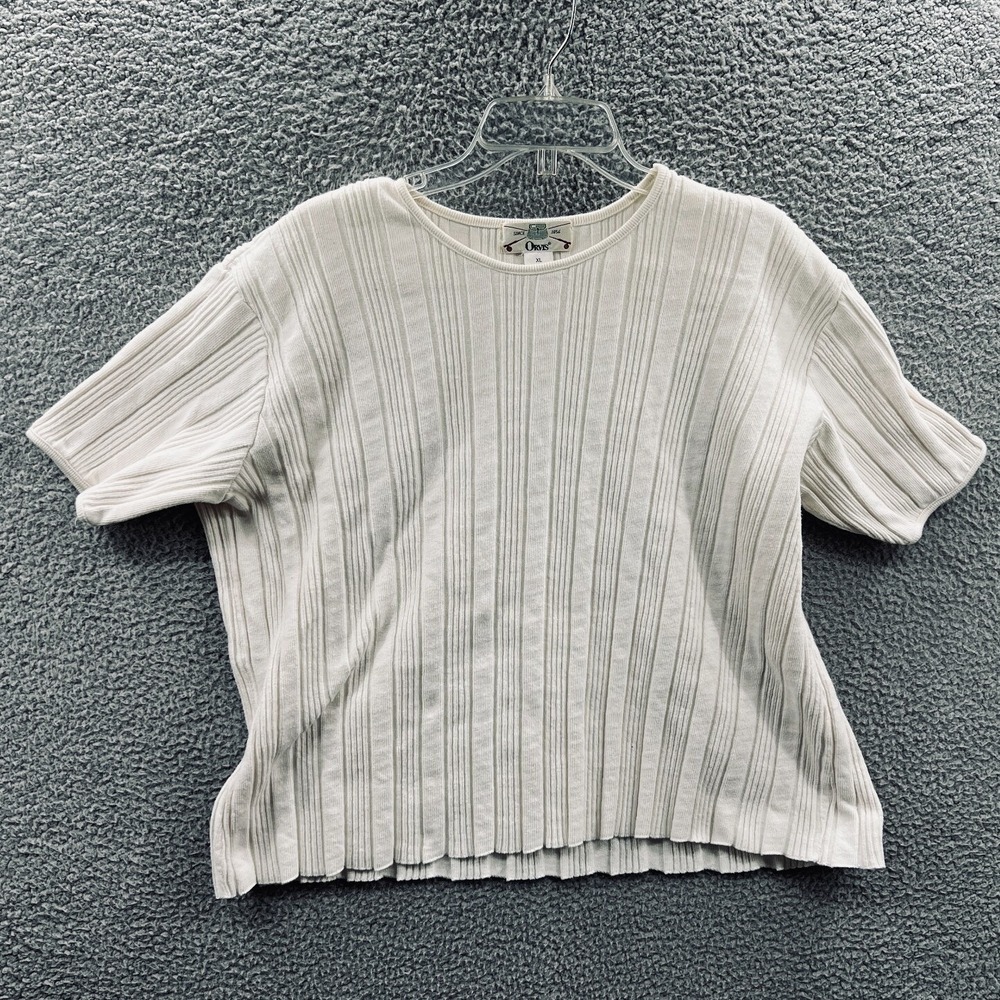 Vintage Orvis Womens Minimalist Sweater‎ XL Cottage Ribbed Knit Coastal Pullover